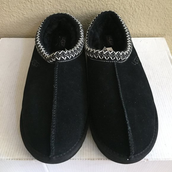 UGG MEN TASMAN BLACK SHEARLING LINED MOCCASIN SHOE US 10